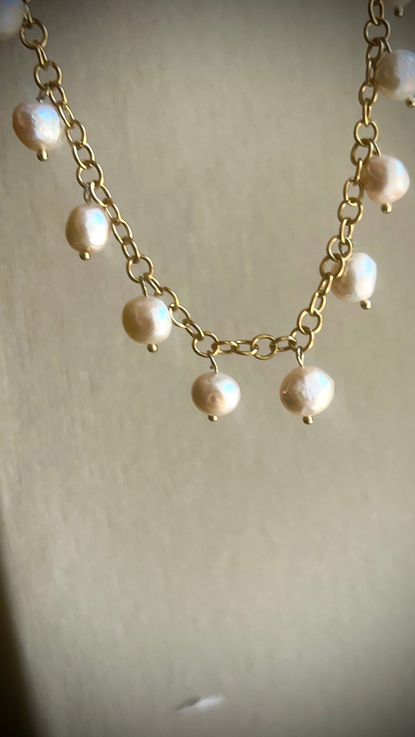 Collana ciondoli perle di fiume