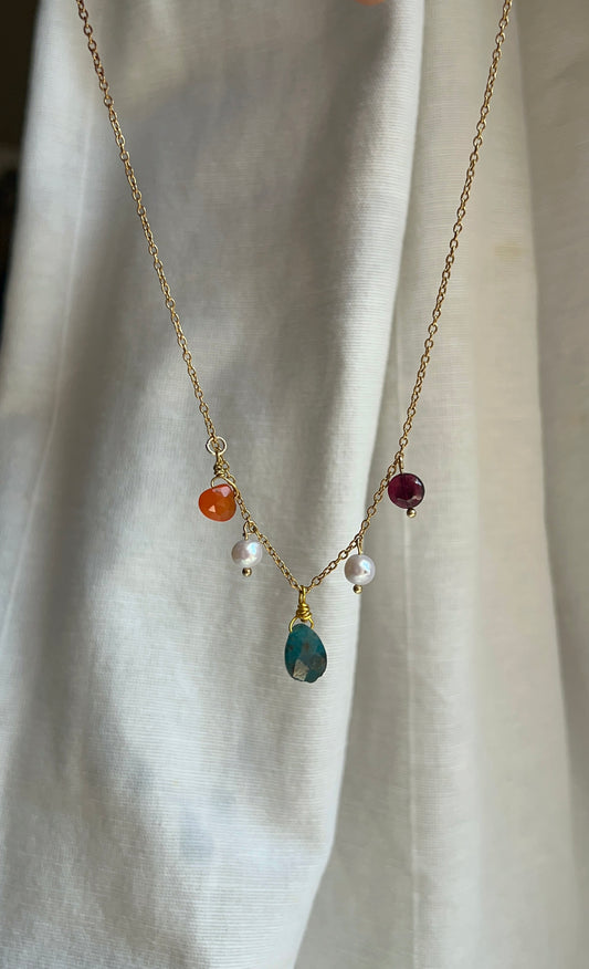 Collana Girocollo pietre pendenti