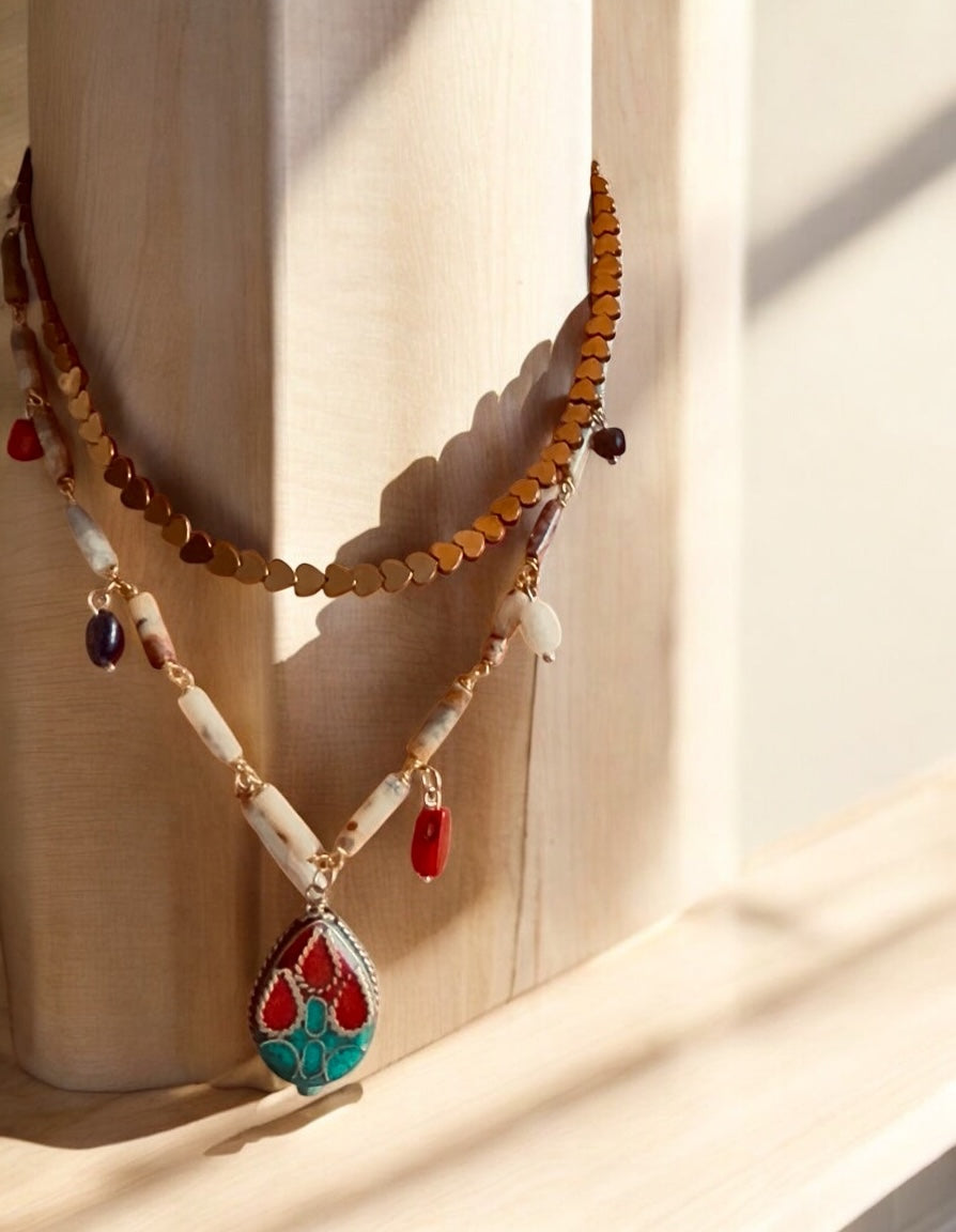 Collana goccia india