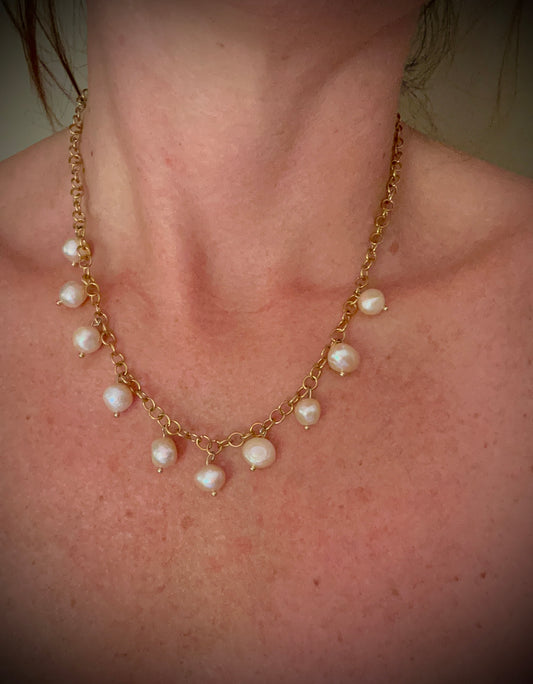 Collana ciondoli perle di fiume