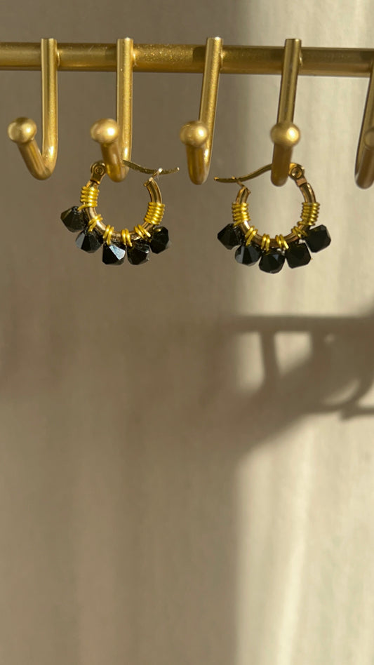 Cerchi piccoli cristalli austriaci jet