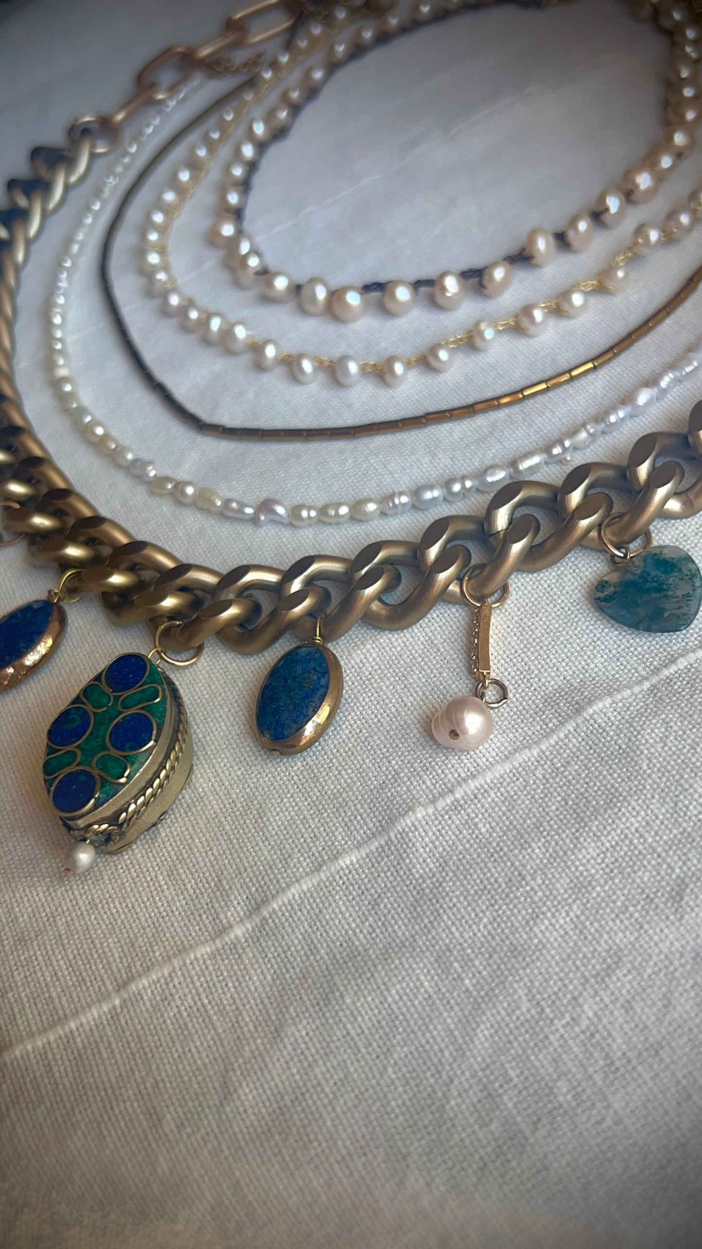 A1 Collana set perle e catena