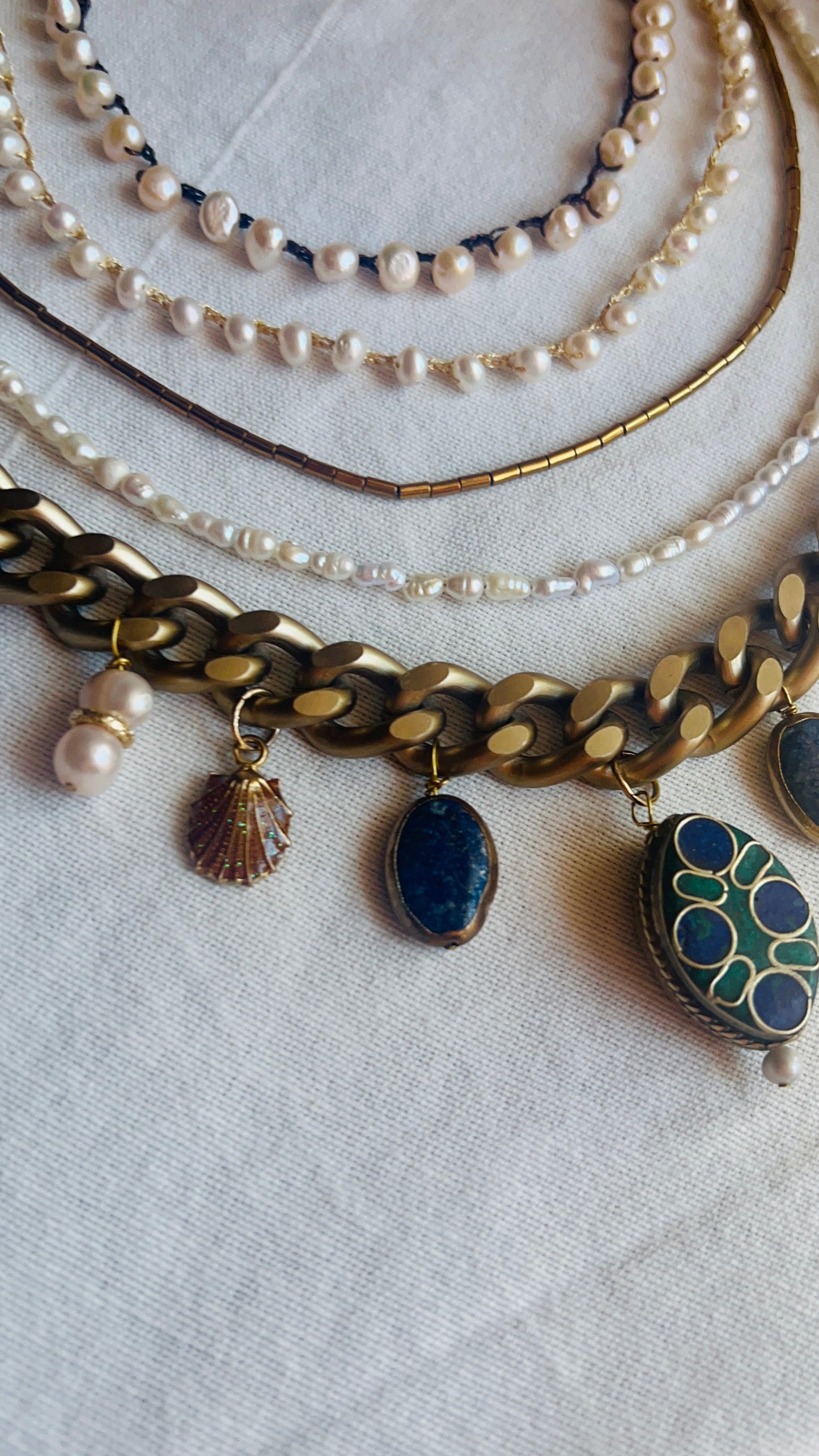 A1 Collana set perle e catena