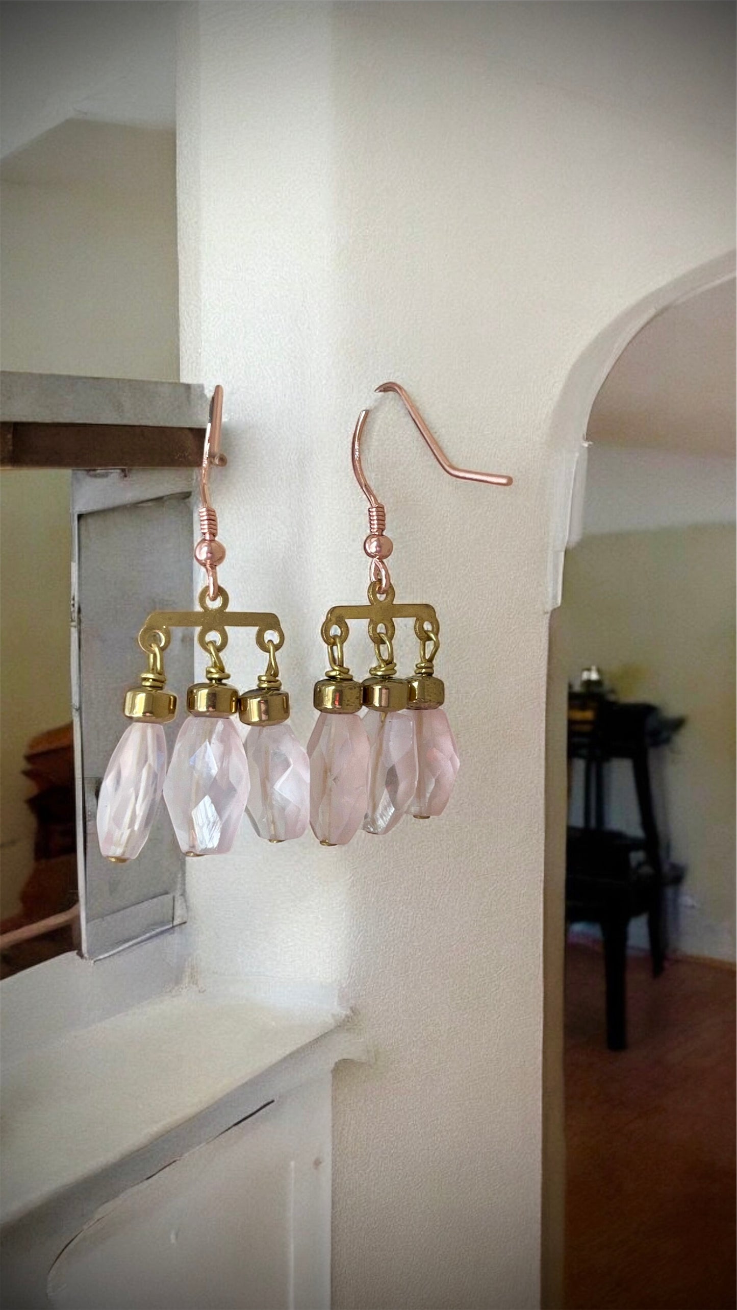 Chandelier Quarzo rosa