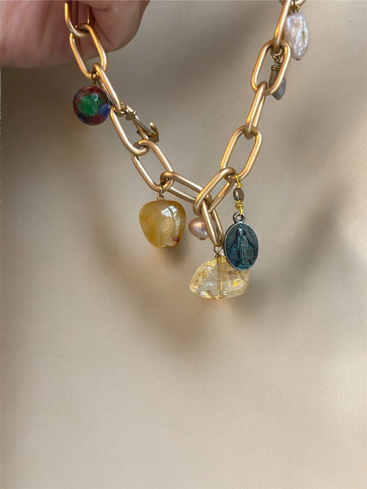 Collana charms pietra 02