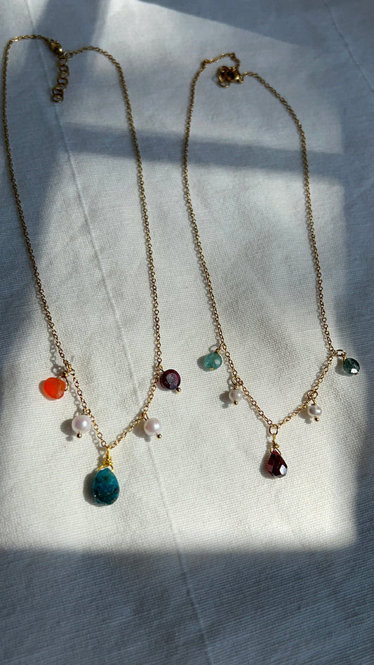 Collana Girocollo pietre pendenti