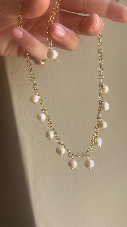 Collana ciondoli perle di fiume