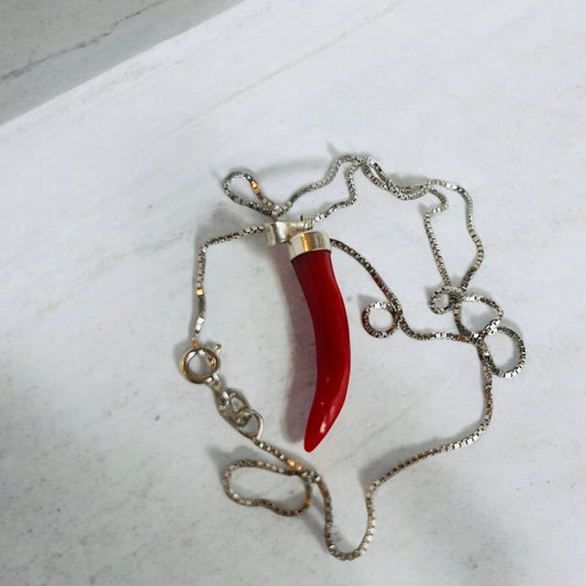 Corno corallo in argento925
