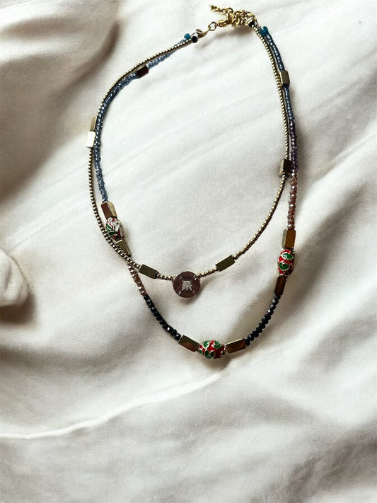 Collana multifilo rosa dei venti