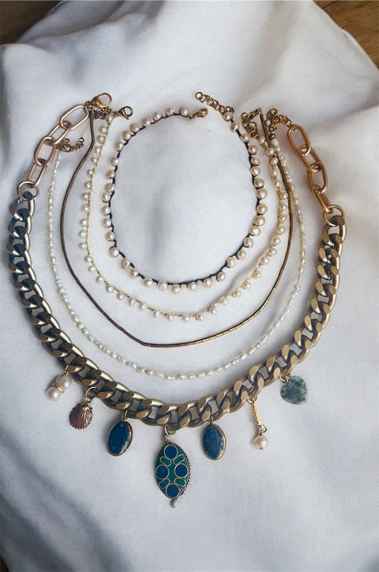 A1 Collana set perle e catena