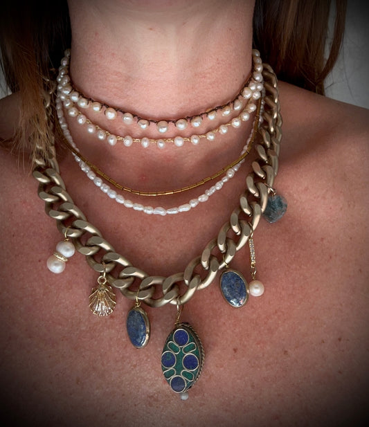 A1 Collana set perle e catena