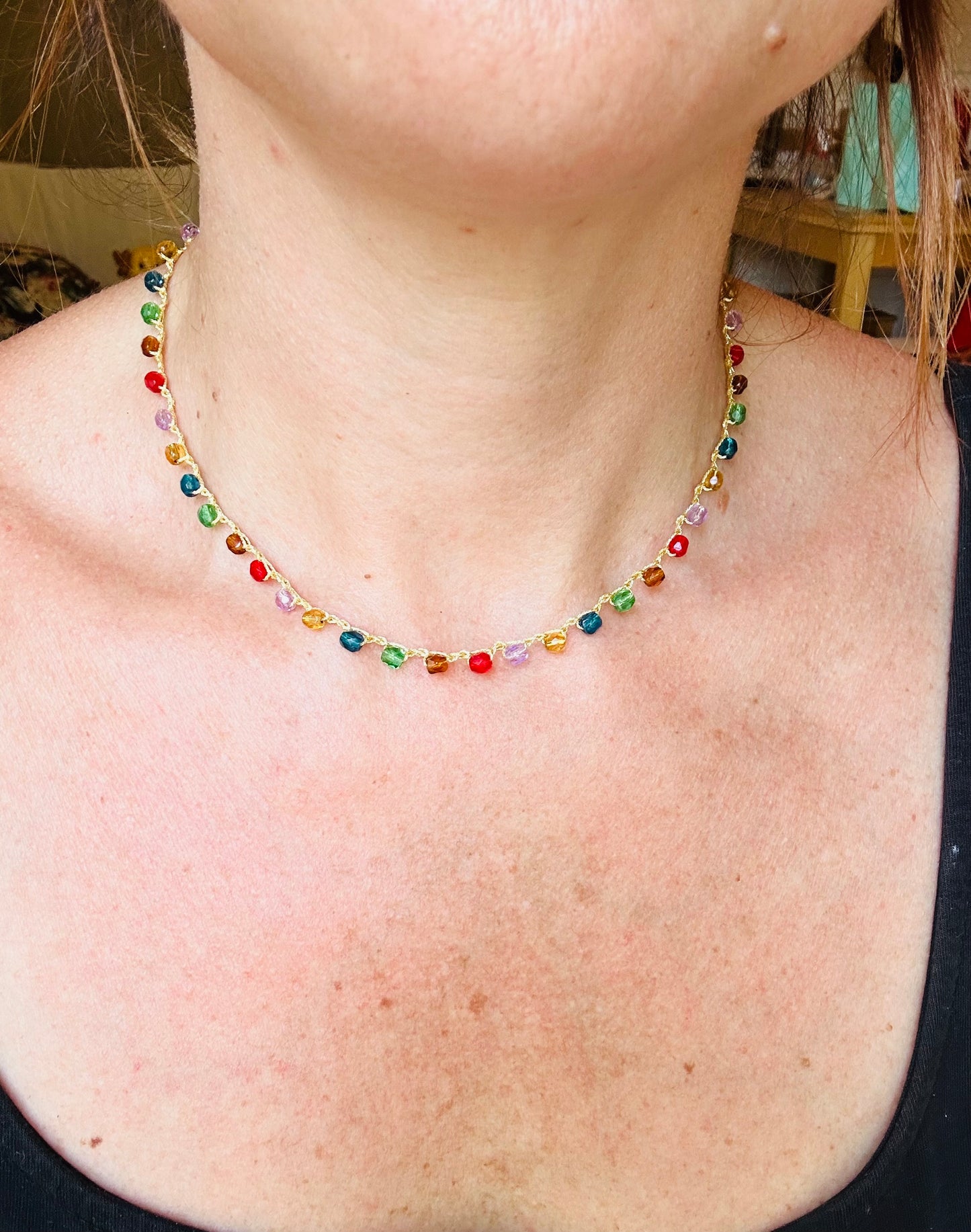 Collana crochet multicolor